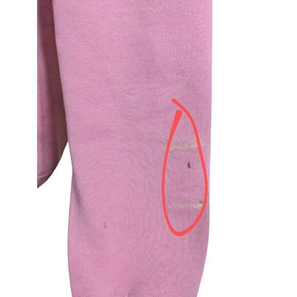 Vintage Womens Large Sweatshirt Kitty Cat Face Powder Pink Sparkle Puffy Paint - Picture 10 of 12